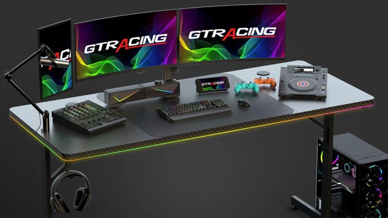 This GTRacing 55″ Gaming Desk Has All the Features You Want for Only $70