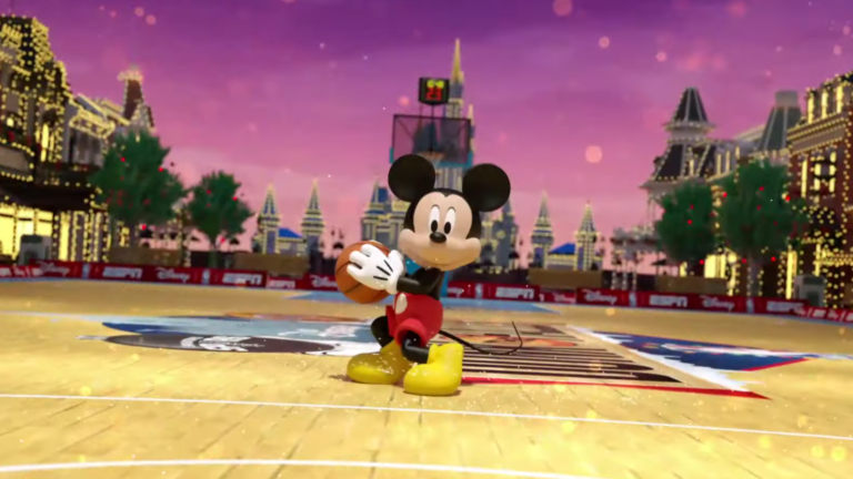 NBA Dunk the Halls Christmas Day Game Animates Players Alongside Disney Characters in Live Time