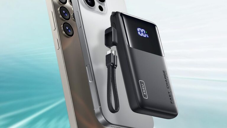 The $13 Iniu 10,000mAh 45W Power Bank Includes a Detachable USB Type-C Cable Lanyard