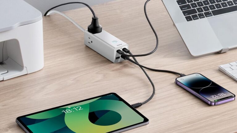 This Baseus Charging Station Adds Three USB Ports and Three AC Outlets for Only $12