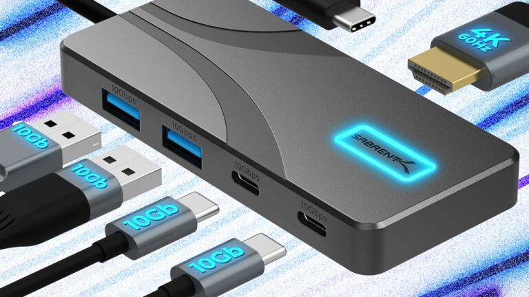 Expand Your Laptop’s USB Ports With This $15 Sabrent 5-in-1 USB-C Docking Station