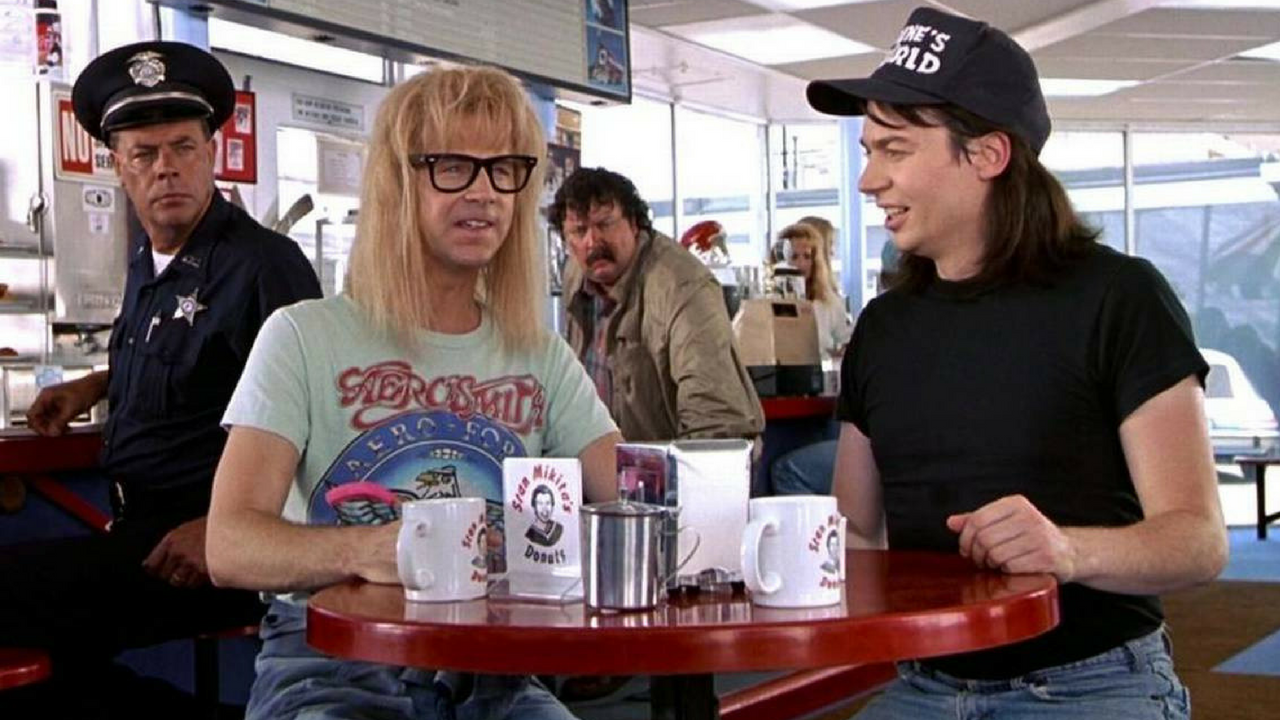 Dana Carvey and Mike Myers in Wayne's World (1992).