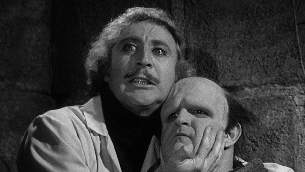 Gene Wilder and his "nice boy," Peter Boyle, in Young Frankenstein (1974).