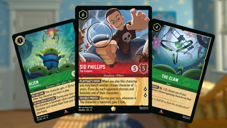 Exclusive: Wilds Unknown’s Sid Phillips, Alien, and The Claw Are Some of the First-Ever Toy Story and Pixar Disney Lorcana Cards