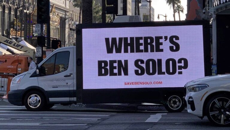 The Hunt for Ben Solo Fan Campaign Takes the Fight to The Mandalorian and Grogu Premiere in Hollywood