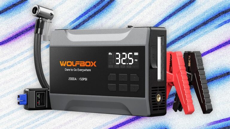 Save Nearly 50% Off the Wolfbox 2-in-1 Cordless Car Jump Starter and Tire Inflator, Now Just $42 Shipped