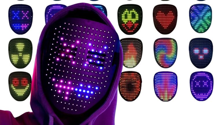 Save 50% Off a Rechargeable LED Light Up Mask With 50 Different Effects for Halloween, Now Under $20